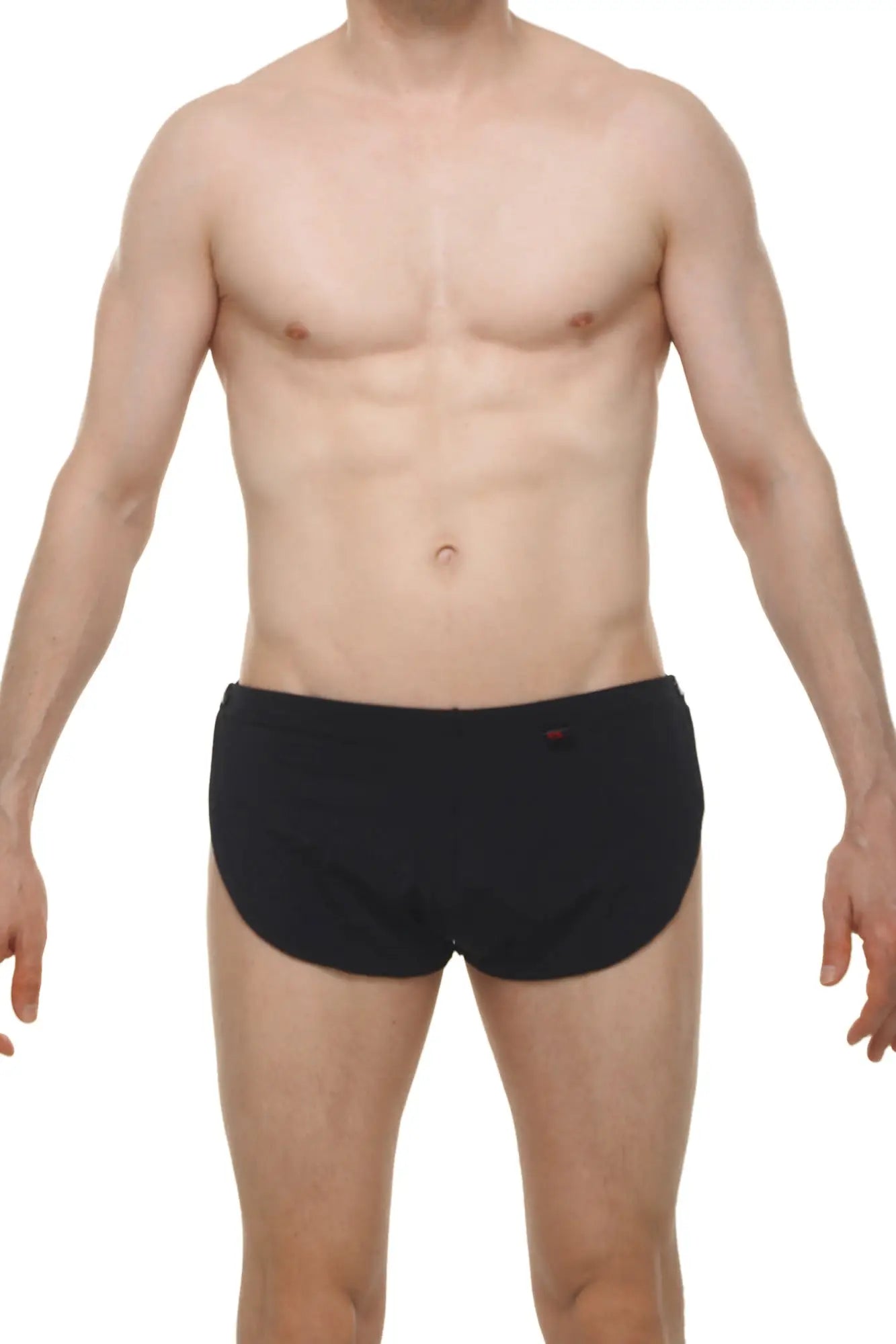 Black briefs short snap joe black with small red logo on left hip made from soft breathable fabric