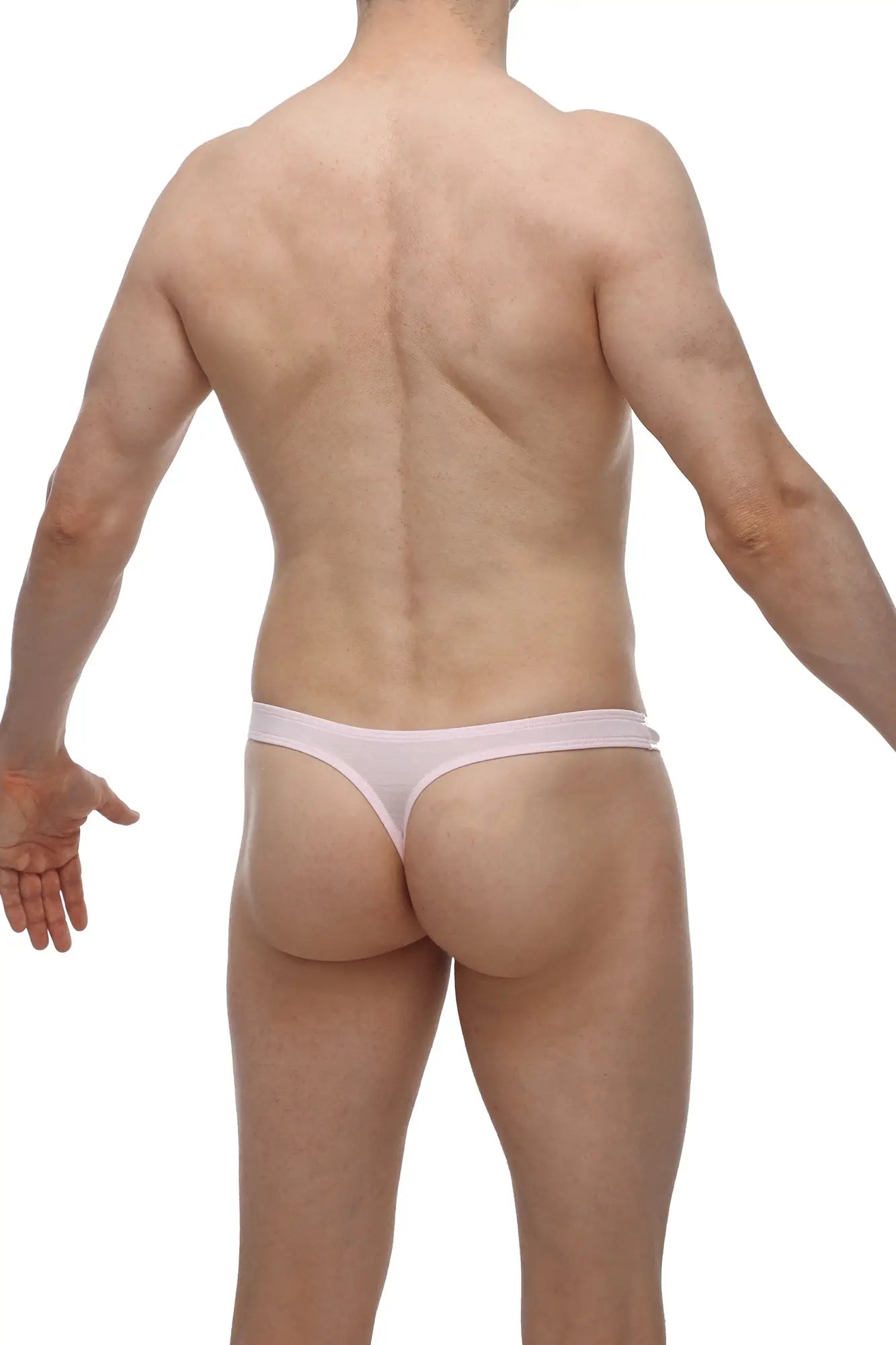 A delicate light pink thong dome bamboo thong made of smooth stretchy fabric perfect for comfortable wear