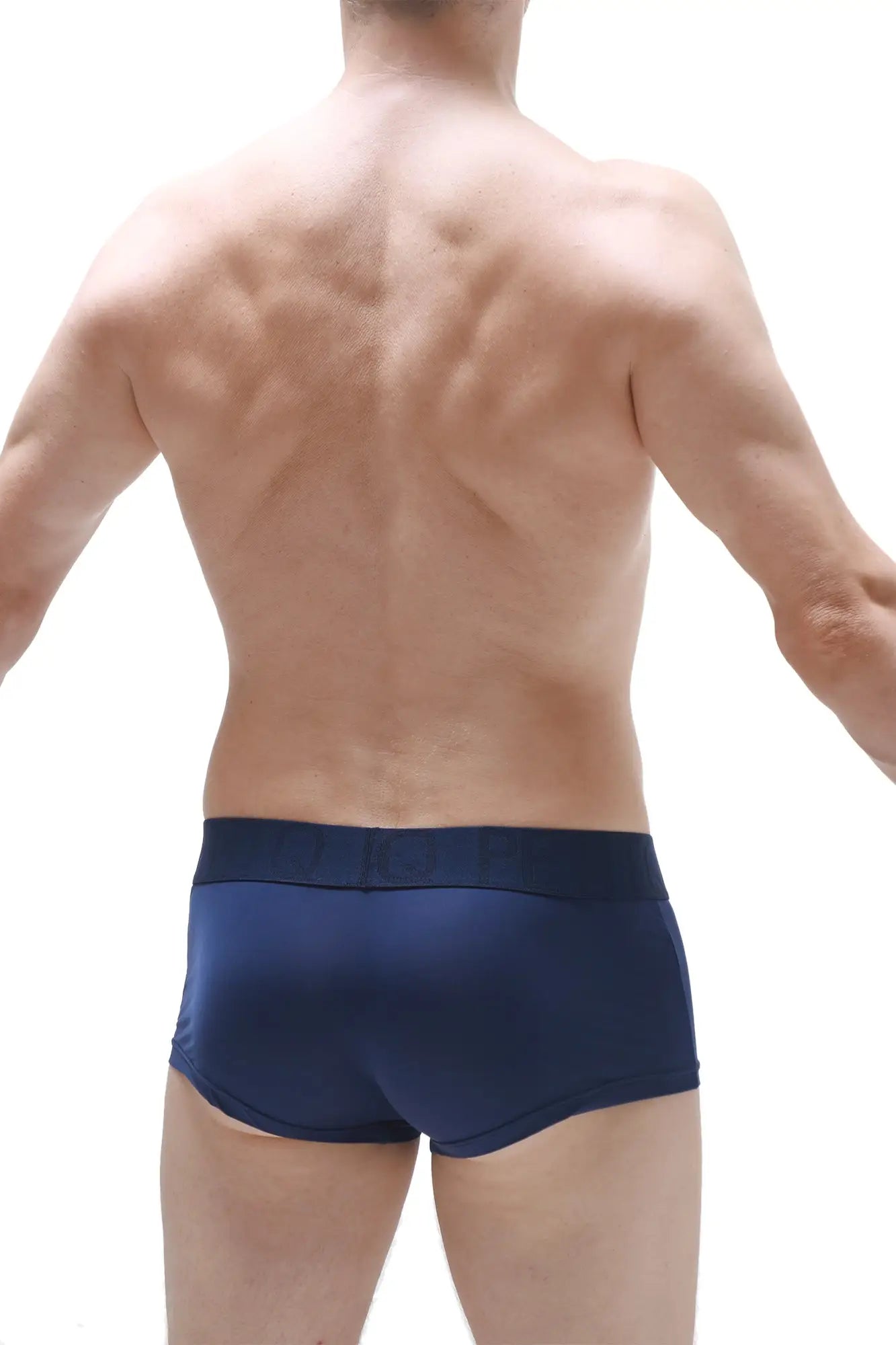 Navy blue athletic briefs petitq trunk reotier plum navy with smooth form fitting fabric and solid color design