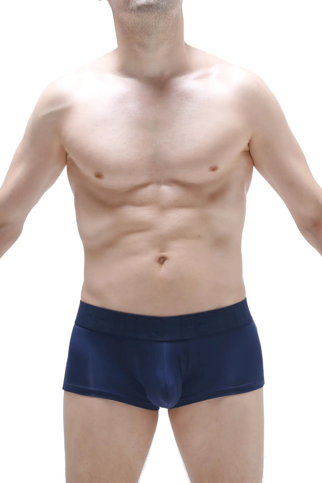Navy blue petitq trunk reotier plum men’s briefs with smooth, form-fitting fabric and contoured design