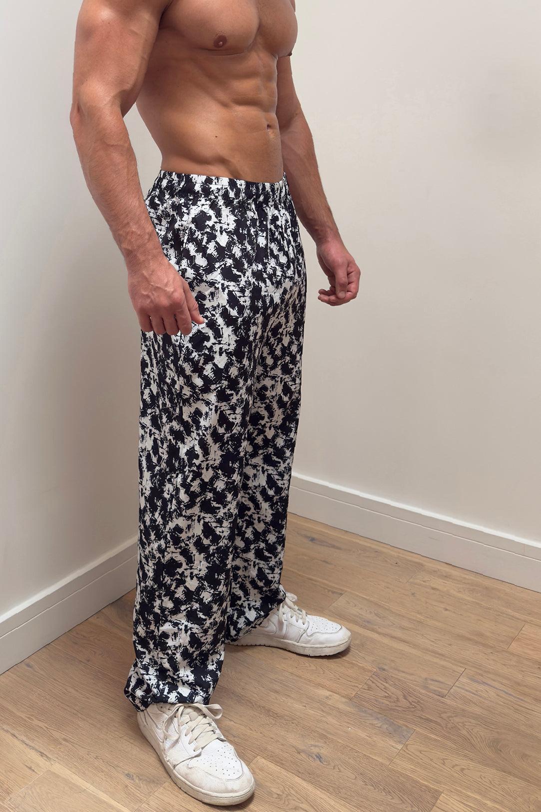 Jed North Men's Vintage Flex Joggers - B&W Paint Brushes