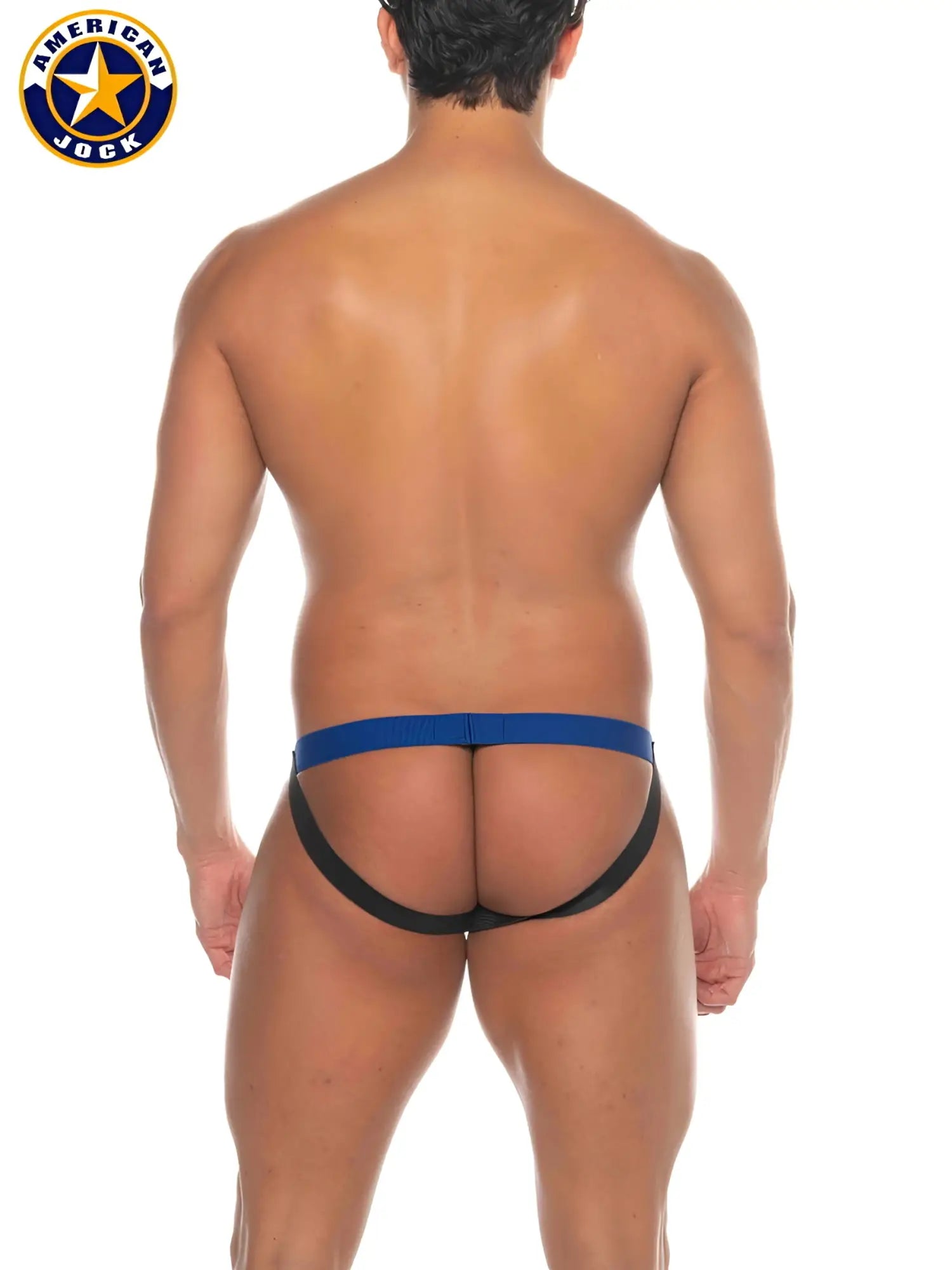 Blue and black american jock brand phys ed jockstrap briefs with supportive contoured design for athletic use