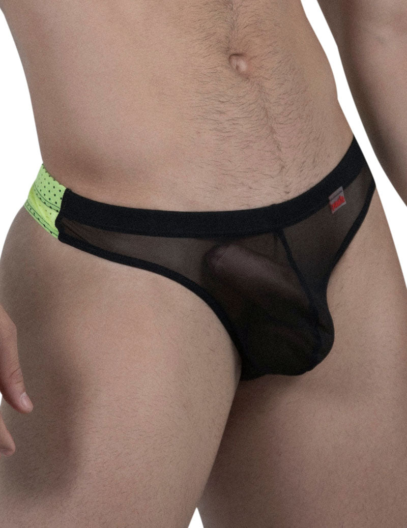 Tanga de malla Duotone Infinite de Pikante, color negro, talla S 8061