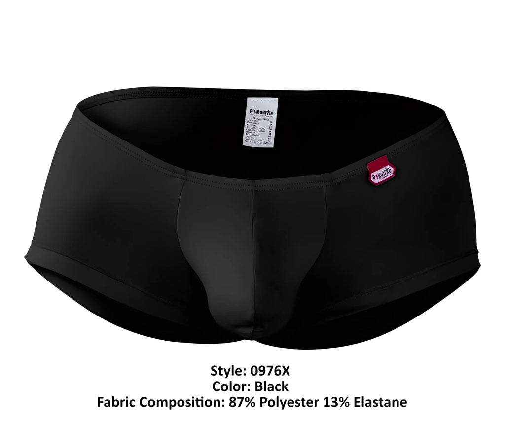 Black pikante pik 0976x angola trunks men’s briefs in sleek form-fitting design with subtle seam detail and branded tags