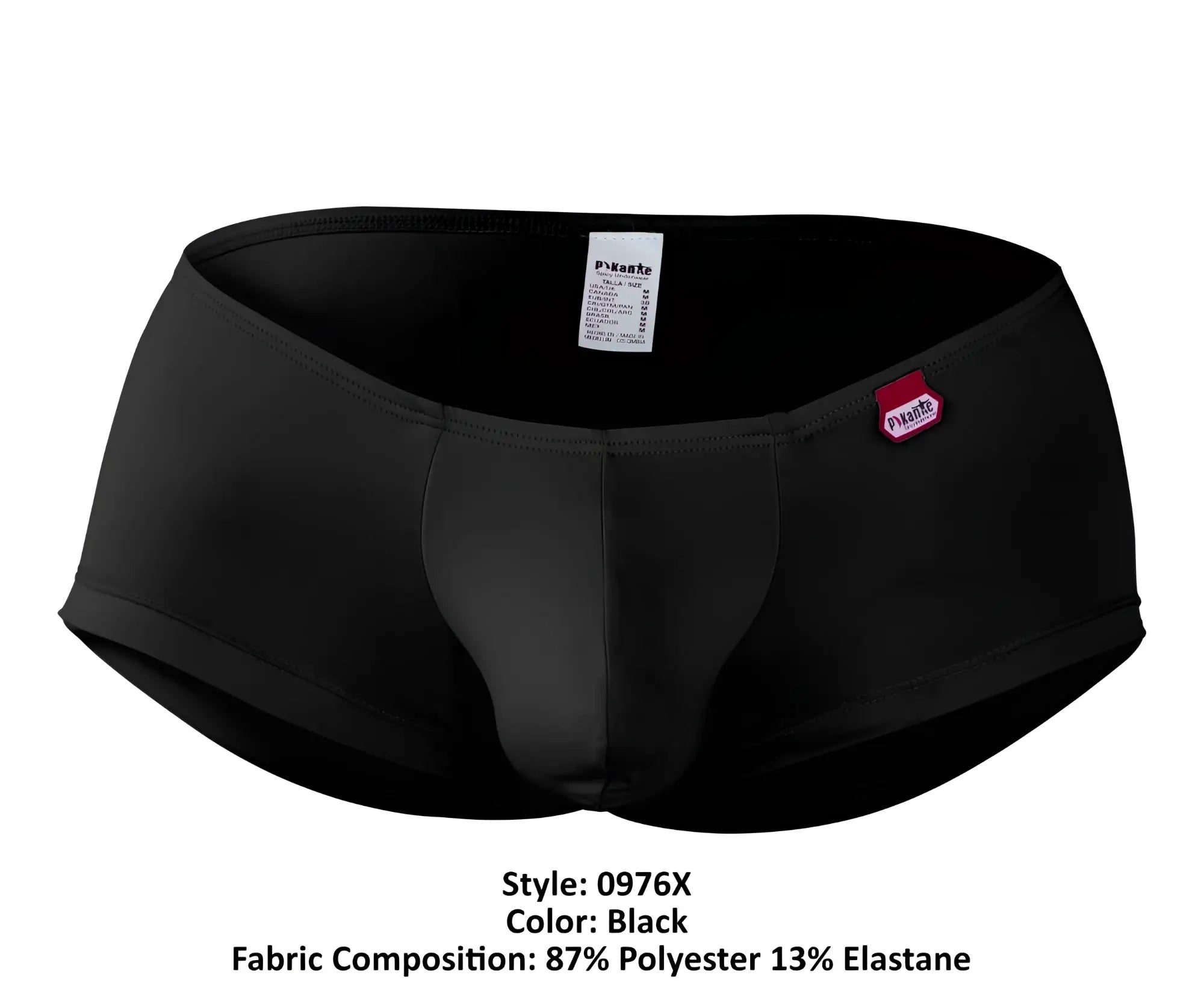 Black pikante pik 0976x angola trunks men’s briefs in sleek form-fitting design with subtle seam detail and branded tags