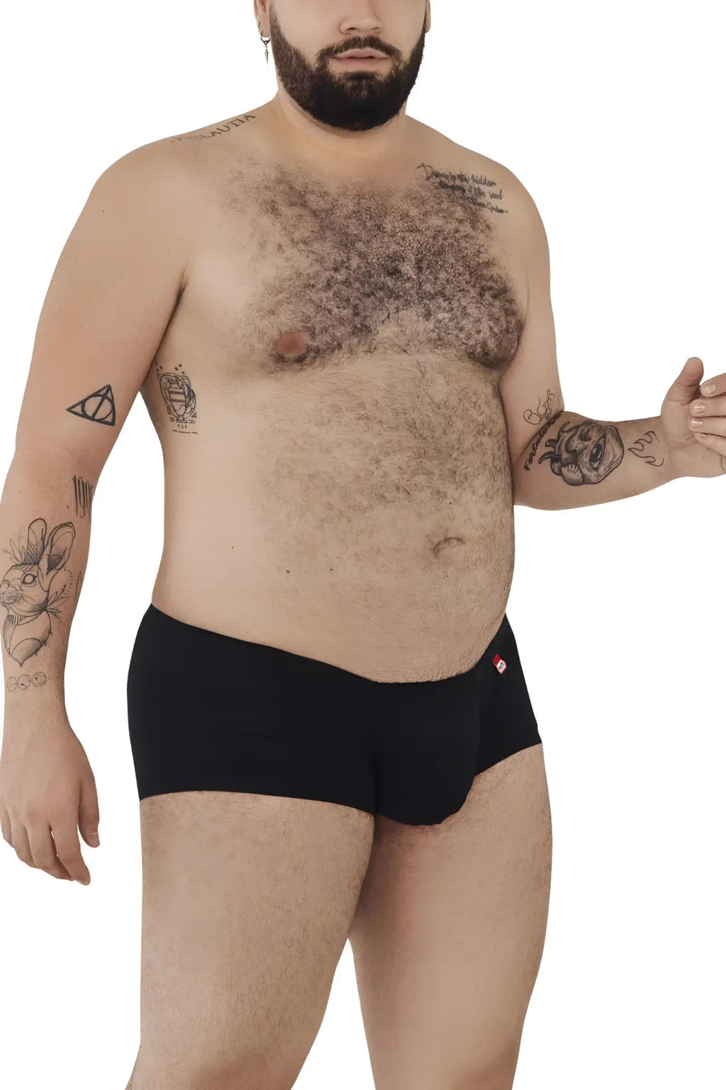 Black pikante pik 0976x angola trunks briefs with a small red logo on the side for comfortable wear