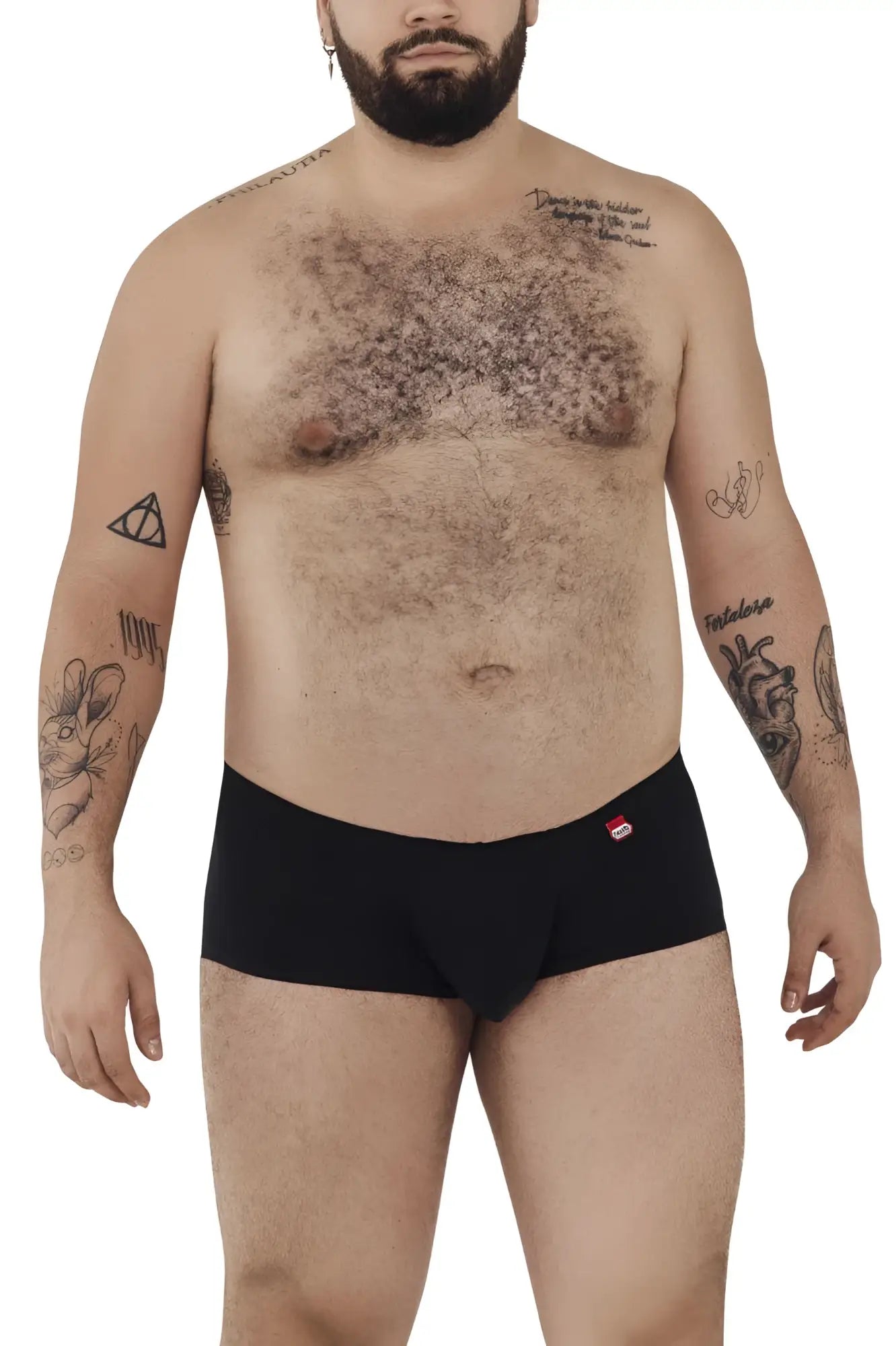 Black pikante pik 0976x angola trunks briefs with a small red logo on the waistband