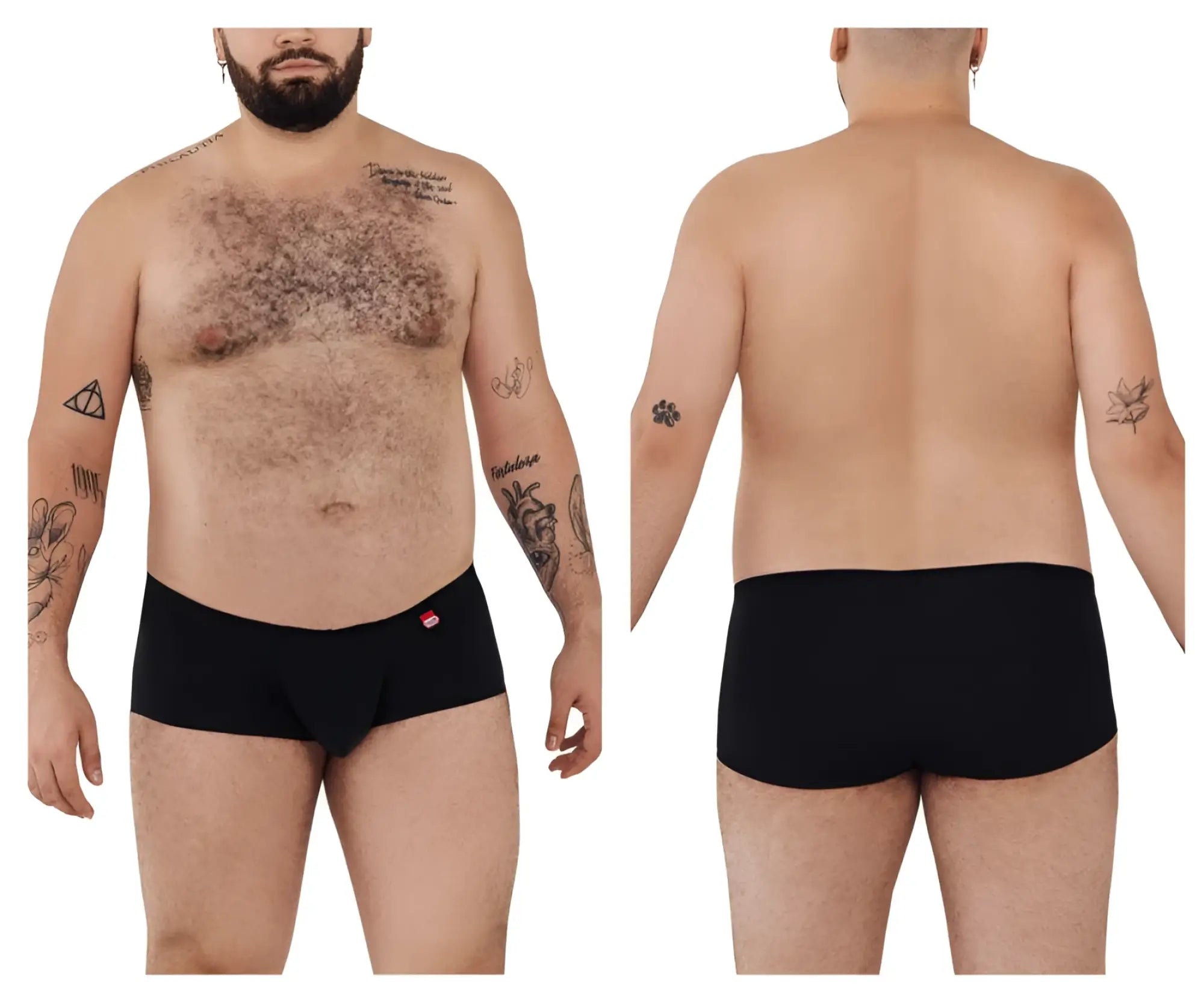 Black Pikante PIK 0976X Angola trunks with a small red logo on the waistband in a brief style