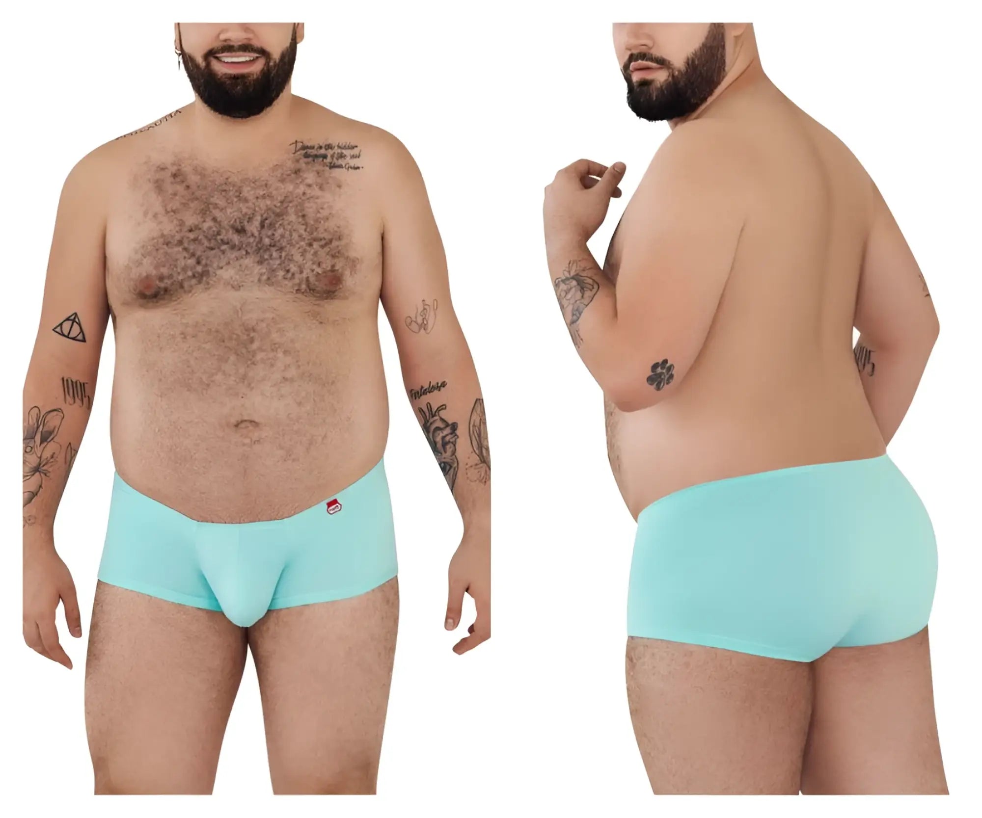 Light blue pikante PIK 0976X Angola men’s briefs with a small red logo on the waistband in front view