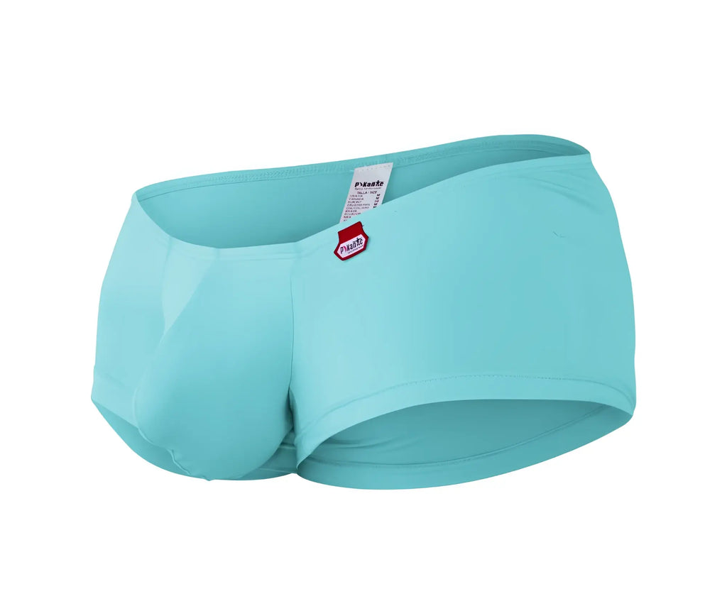 Light blue pikante pik 0976x angola trunks men’s briefs with red and white brand tag on the front