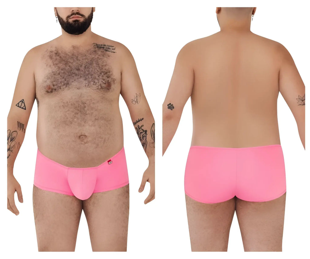 Bright pink pikante PIK 0976X Angola trunks men’s briefs with smooth form-fitting design and red logo on left hip