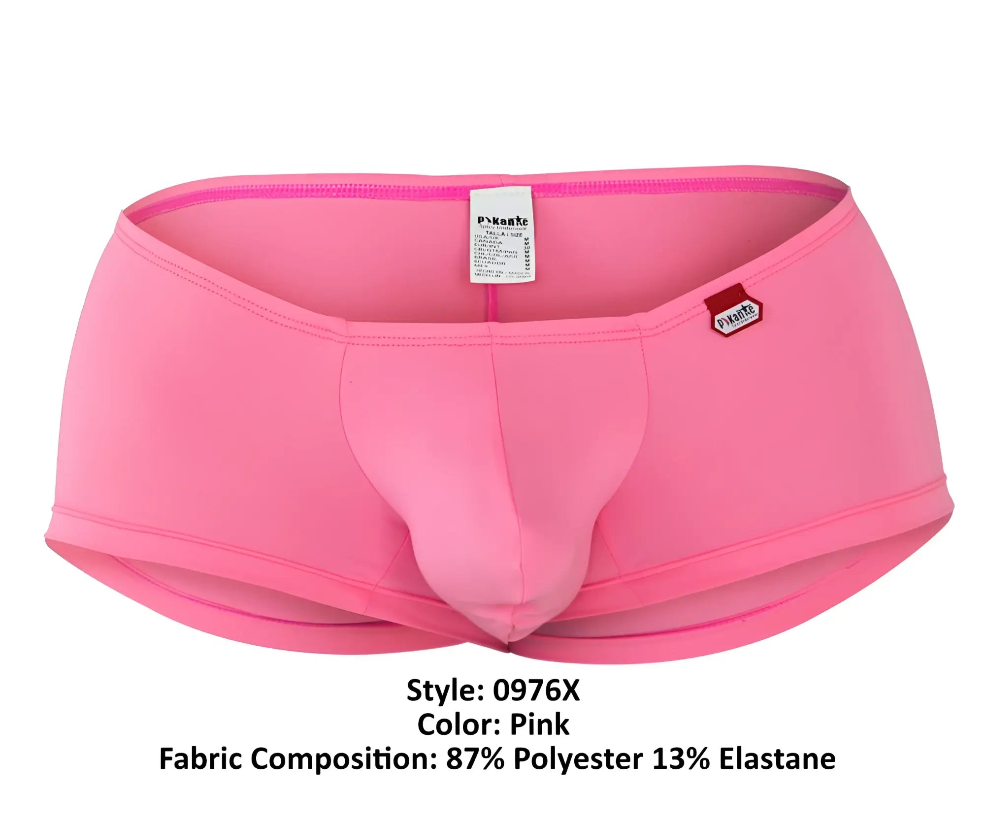 Pink men’s briefs pikante pik 0976x angola trunks made of 87 polyester 13 elastane with snug fit and reinforced seams