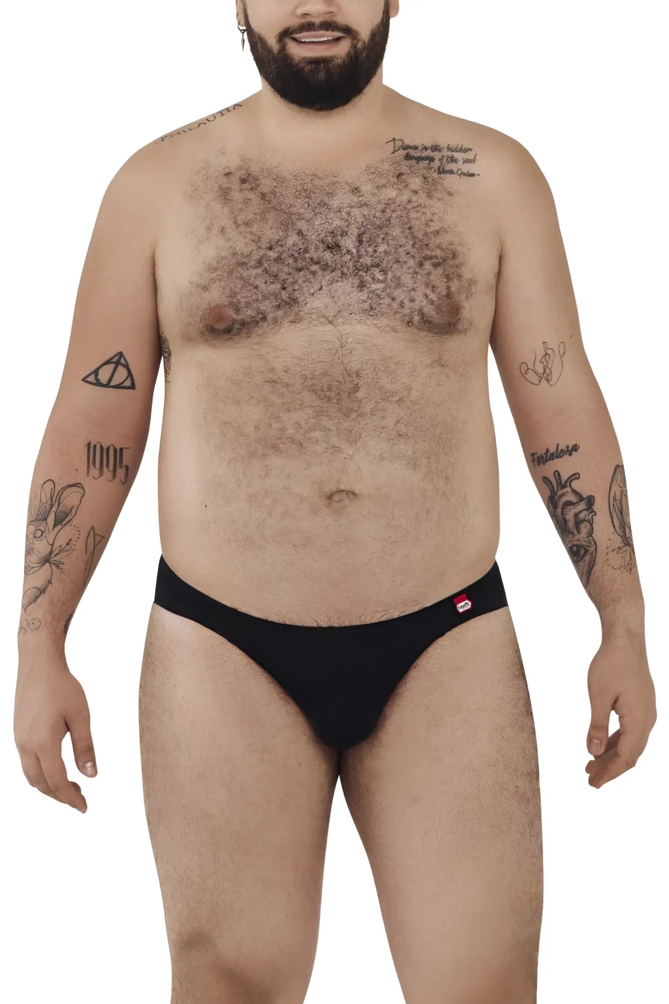 Black briefs pikante pik 0977x angola bikini with a small red and white logo on the waistband