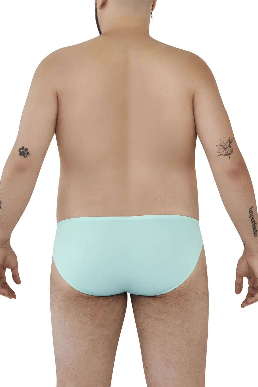 Light blue pikante pik 0977x angola bikini briefs made of soft fabric shown from the front side