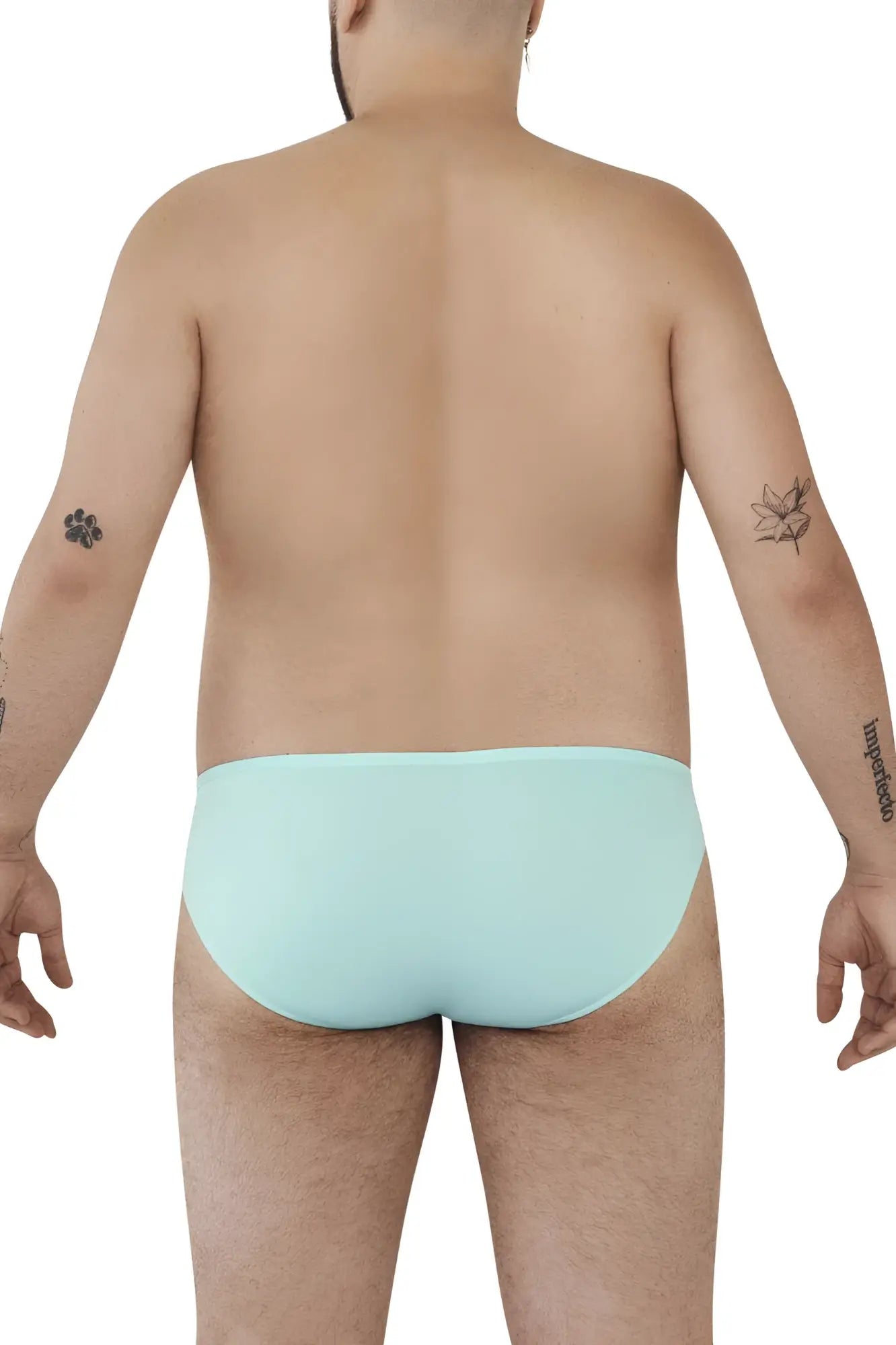 Light blue pikante pik 0977x angola bikini briefs made of soft fabric shown from the front side