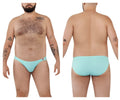 Light blue pikante pik 0977x angola bikini briefs with small red logo on the left hipband front view