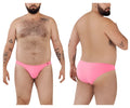 Bright pink smooth-textured pikante pik 0977x angola bikini men’s briefs with a small red logo on the waistband