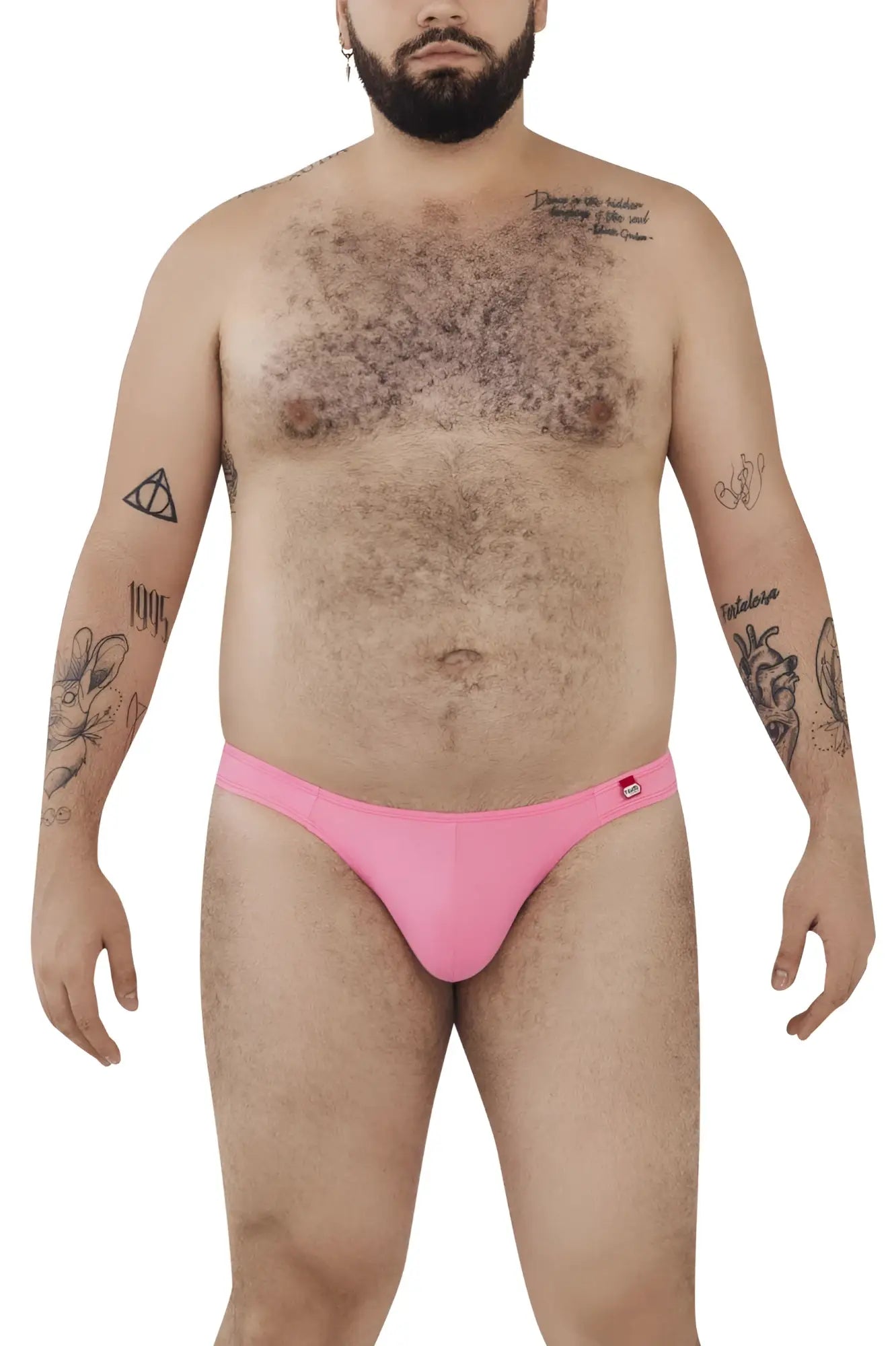Pink Pikante PIK 0977X Angola bikini briefs featuring a small red logo on the left hip for comfortable wear
