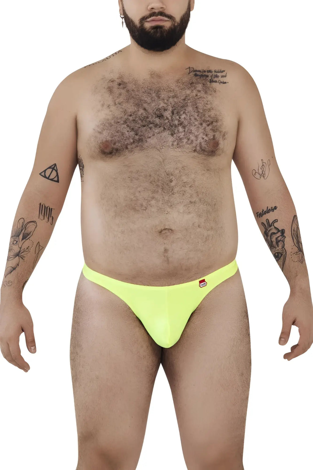 Bright neon yellow pikante piks 0978x angola thongs with small red and white logo on the front