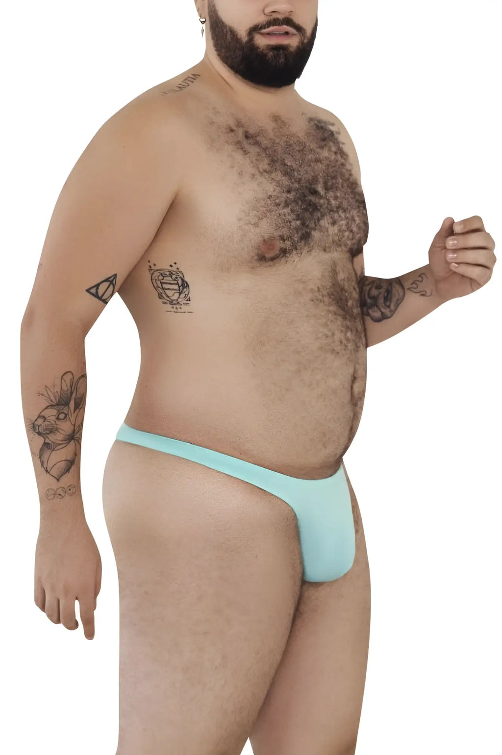 Light blue smooth-textured men’s thong from Pikante PIK 0978X Angola thongs collection front view