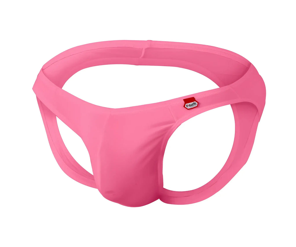 Pink pikante pik 0979 angola jockstrap mens briefs with smooth fabric and small red logo on the side