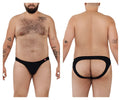 Black Pikante PIK 0979X Angola jockstrap briefs with a red logo on the left hip front side