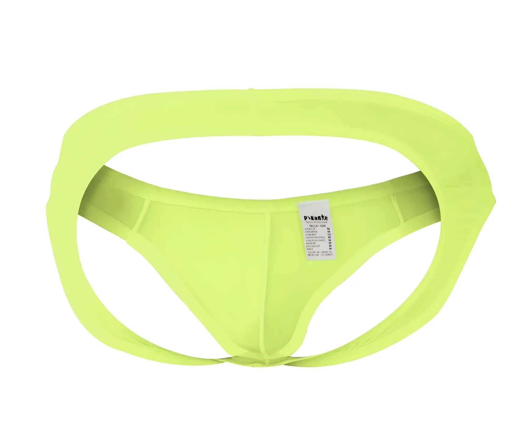 Bright lime green pikante PIK 0979X Angola men’s briefs with high-waisted design and elasticized leg openings