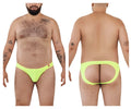 Neon green pikante pik 0979x angola jockstrap thong with a cutout design in front for bold comfort