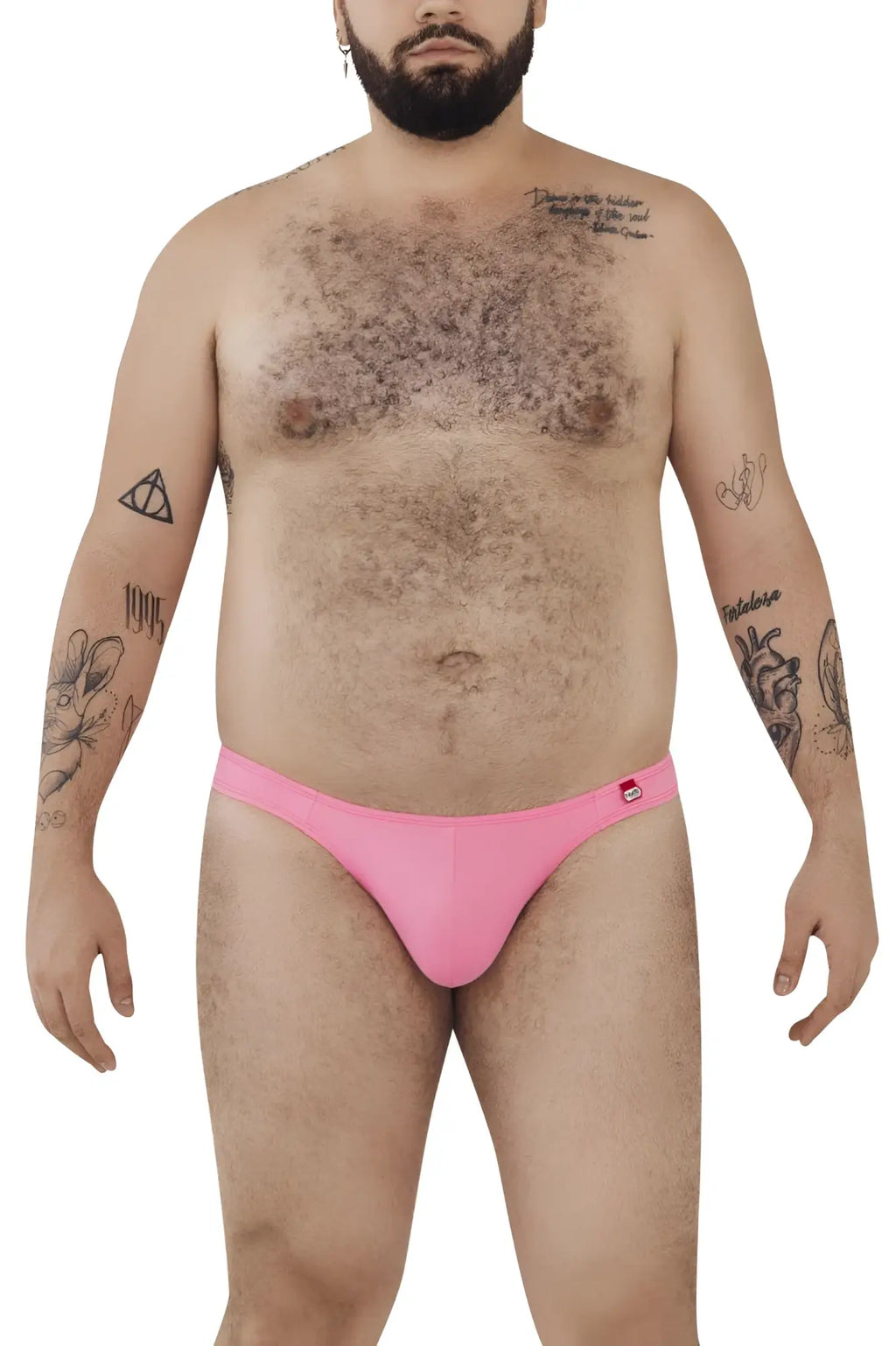 Pink pikante pik 0979x angola jockstrap briefs with a small red logo on the waistband