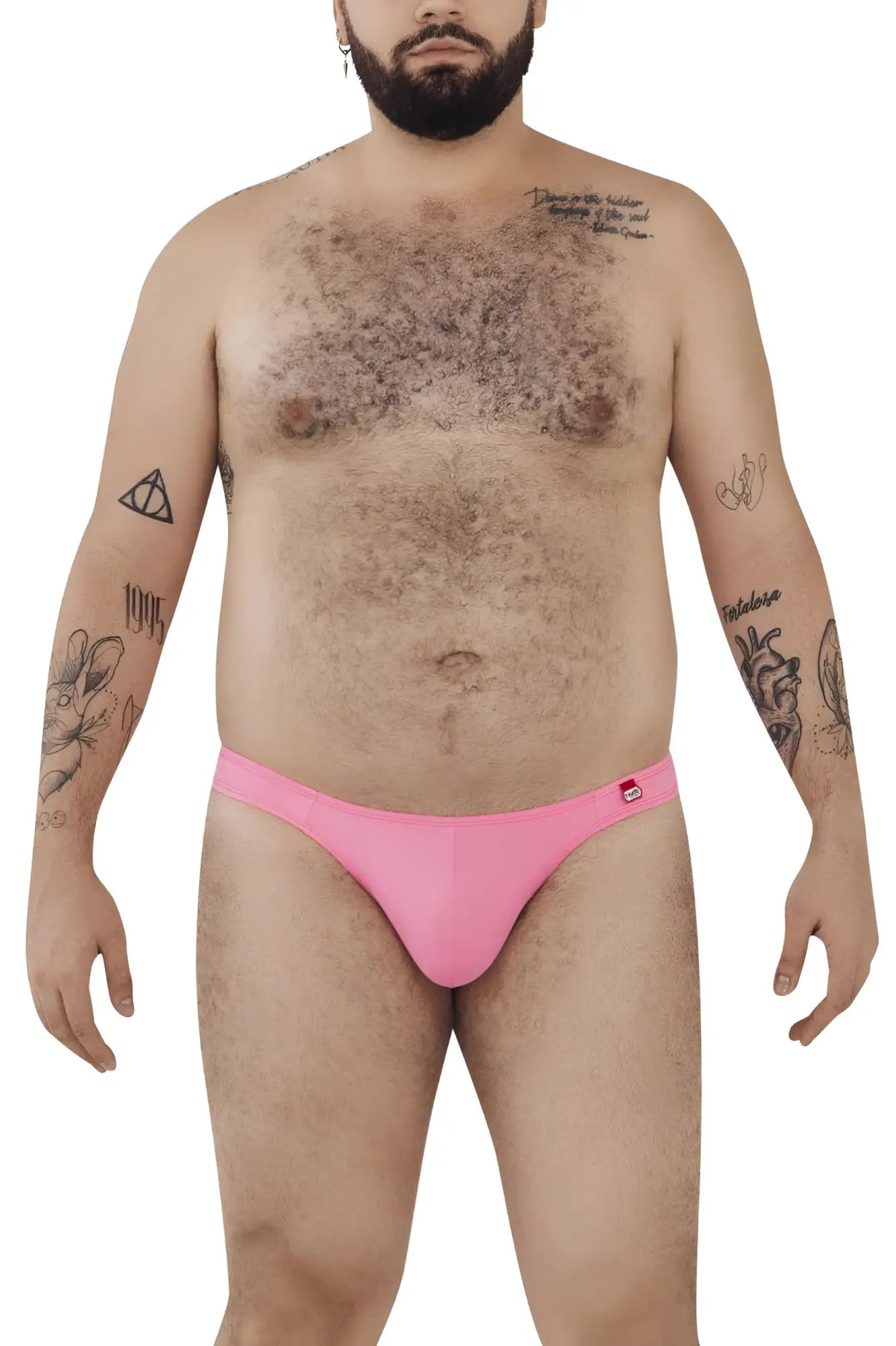 Pink pikante pik 0979x angola jockstrap briefs with a small red logo on the waistband