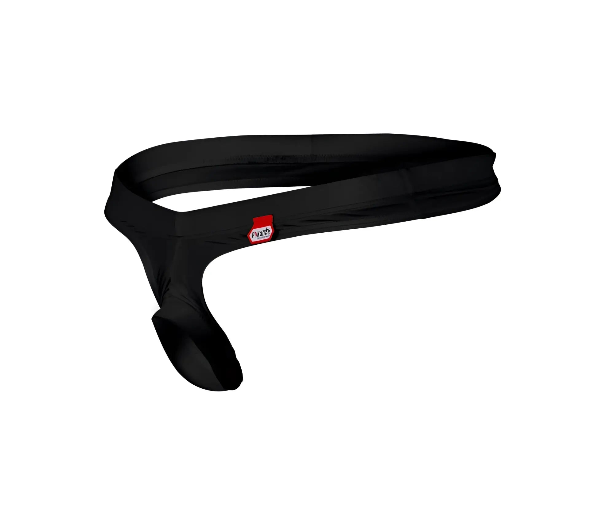 Black fabric pikante pik 0980x angola ball lifter c-ring belt with red and white logo tag in black color