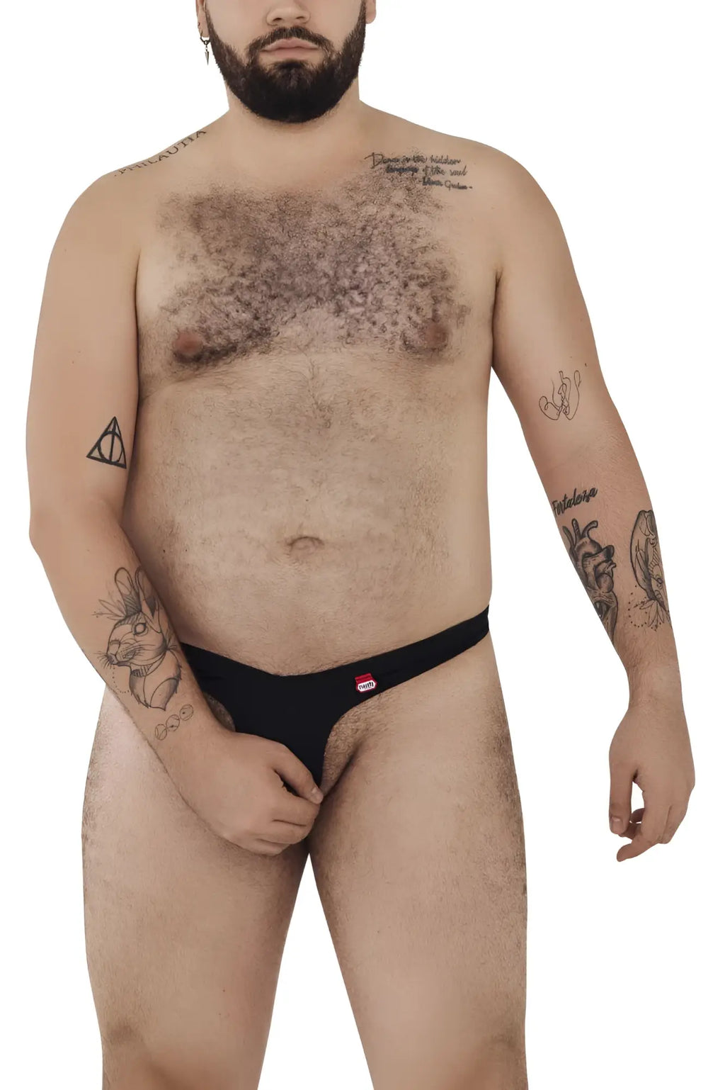 Black briefs pikante pik 0980x angola ball lifter c-ring with small red logo front in black color