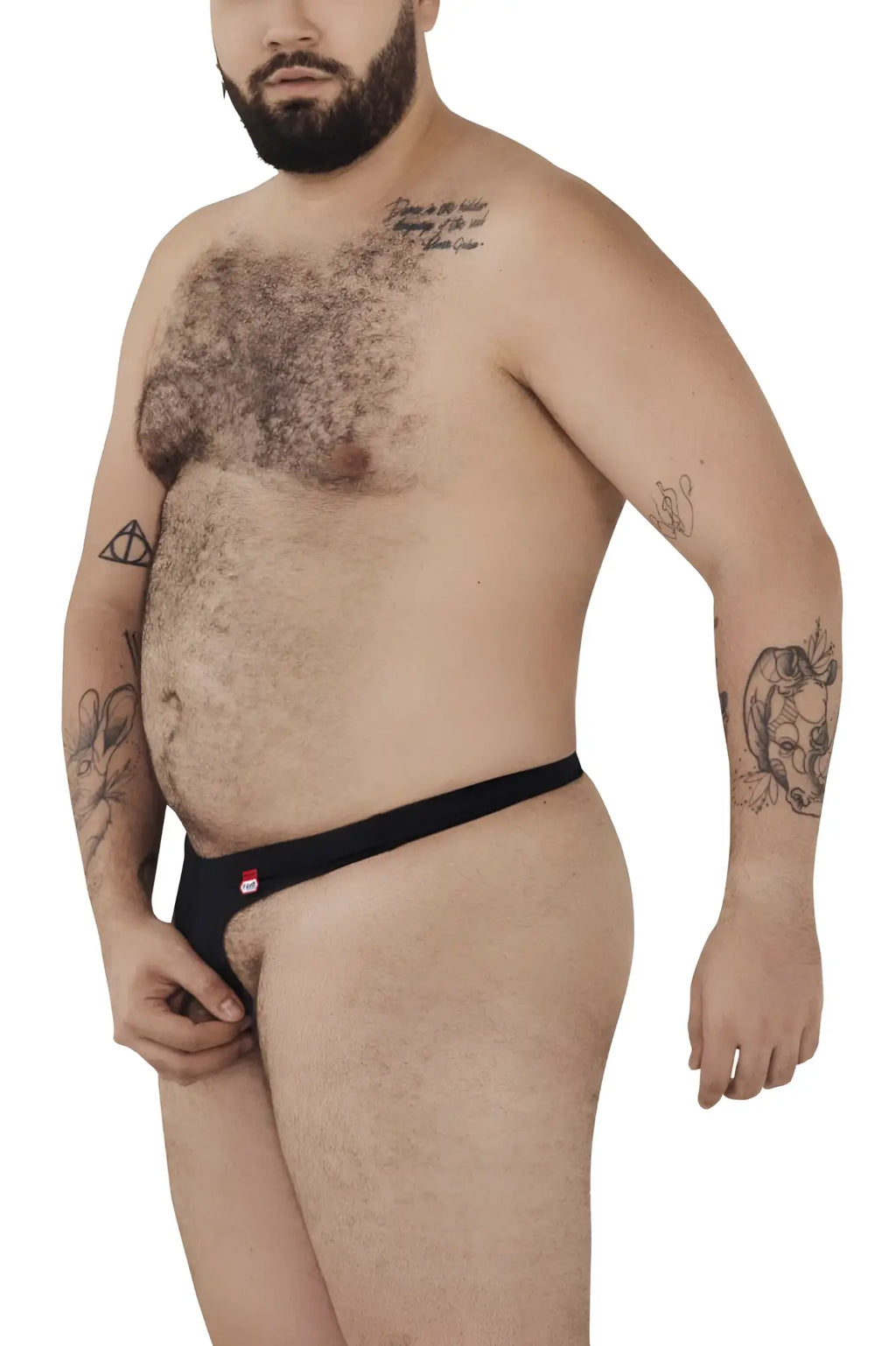 Black pikante pik 0980x angola ball lifter briefs with red logo on left hip designed for support and comfort