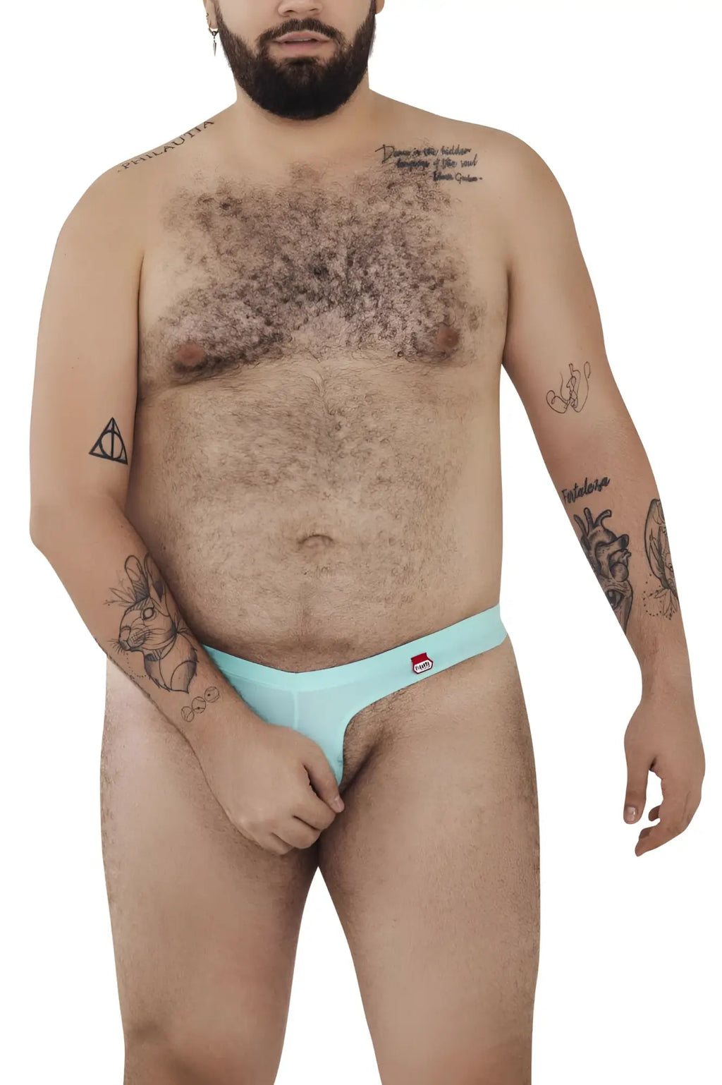 Light blue pikante pik 0980x angola ball lifter c-ring men’s briefs with small red logo on left hip