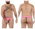 Bright pink Pikante PIK 0980X Angola ball lifter thong with a small red logo on the left hipband back side