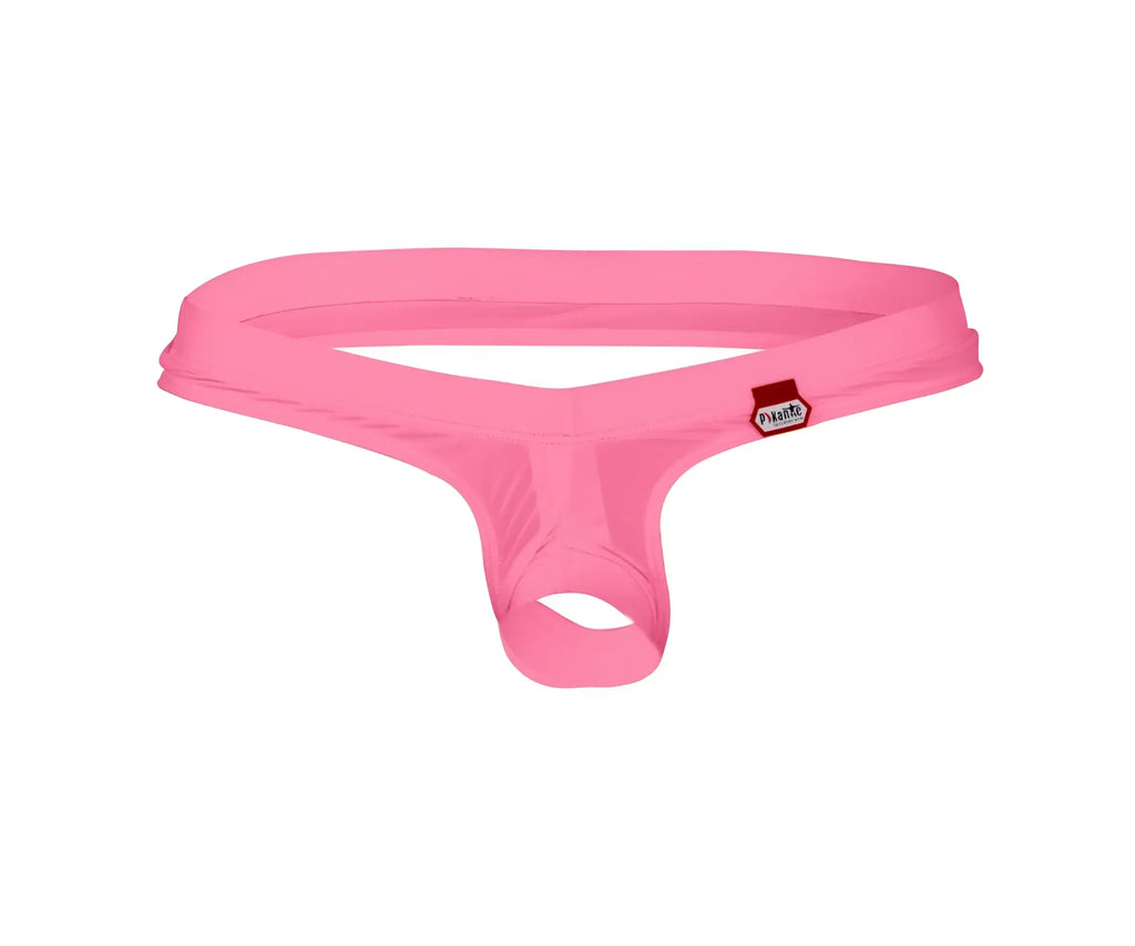 Pink men’s thong pikante pik 0980x angola ball lifter c-ring with smooth stretchy fabric and red brand tag on side