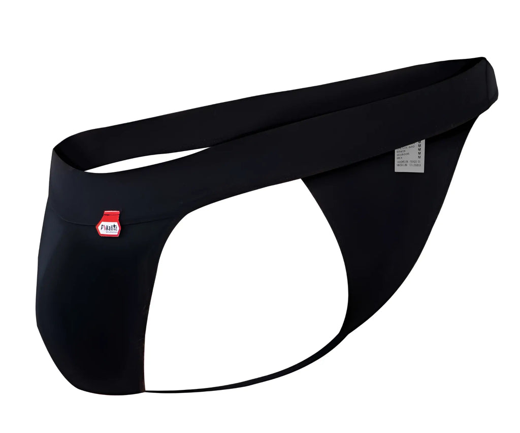 Black pikante PIK 1024X terni briefs with a red logo patch on the left hip designed for comfort and style