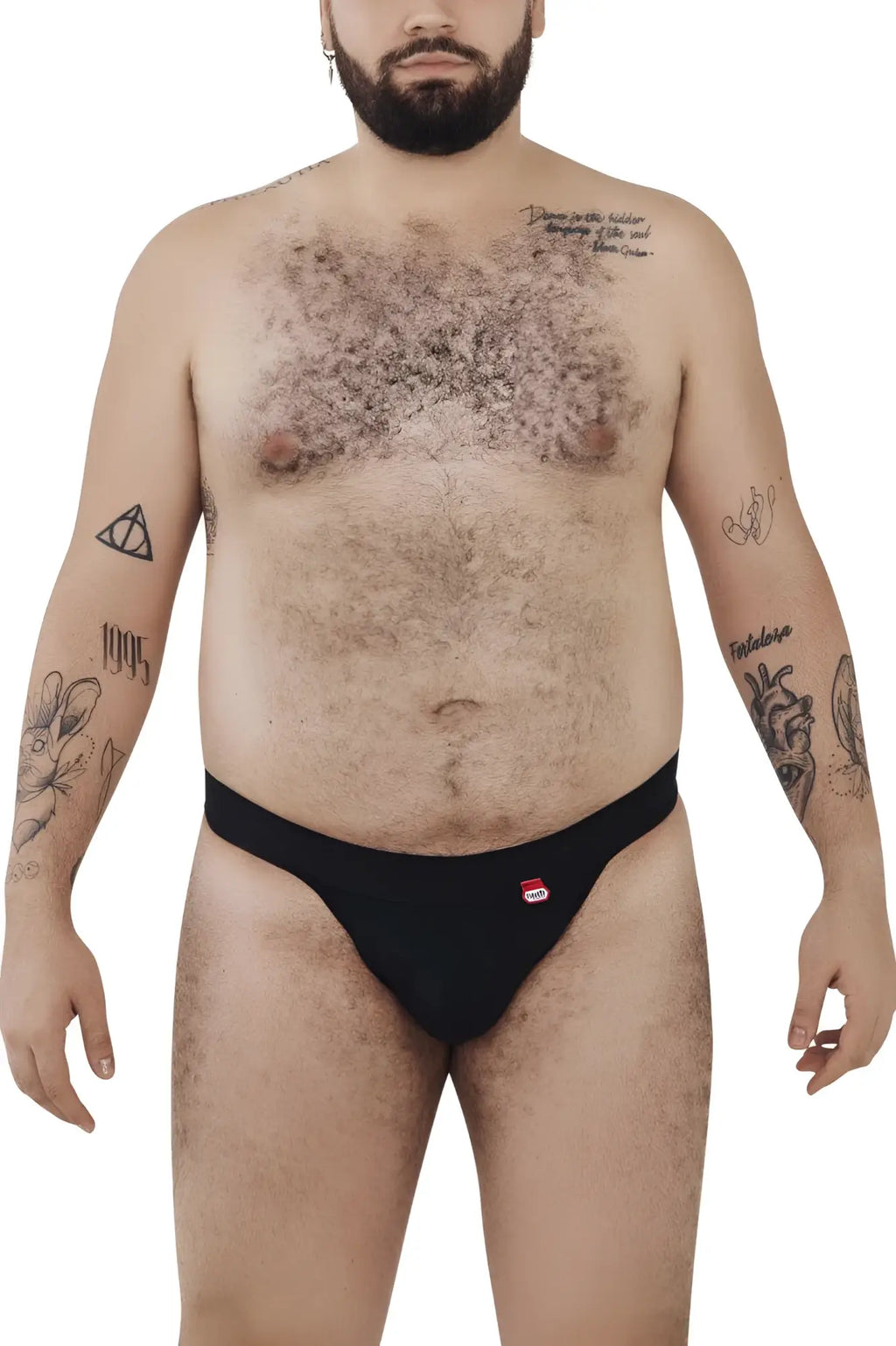 Black pikante pik 1024x terni briefs with a small red and white logo on the left hip