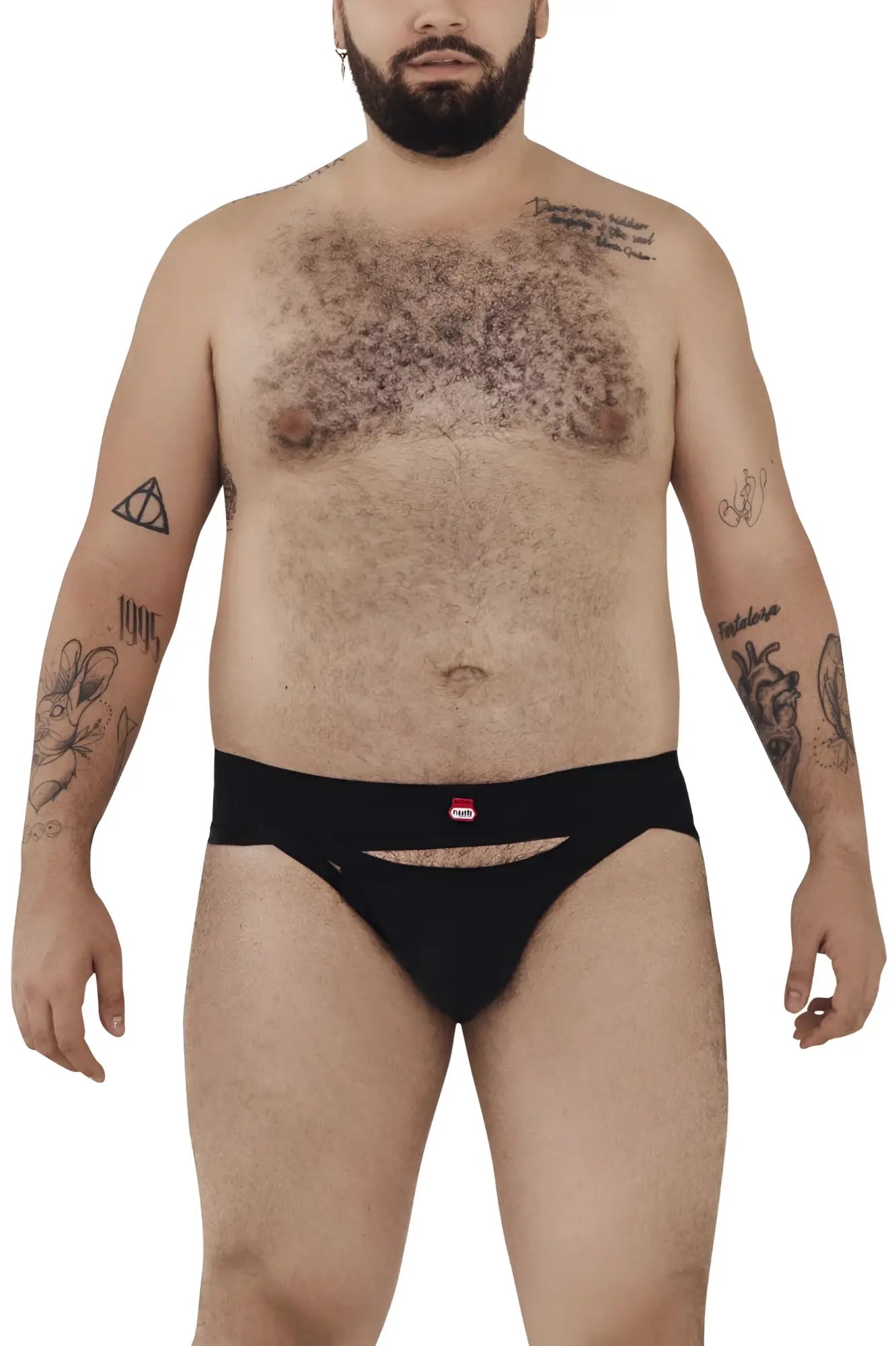 Black Pikante Verona briefs with a small red logo on the waistband made from comfortable fabric