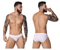 White pikante pik 1072 blaze briefs with small red and blue star pattern in cotton fabric for comfortable wear