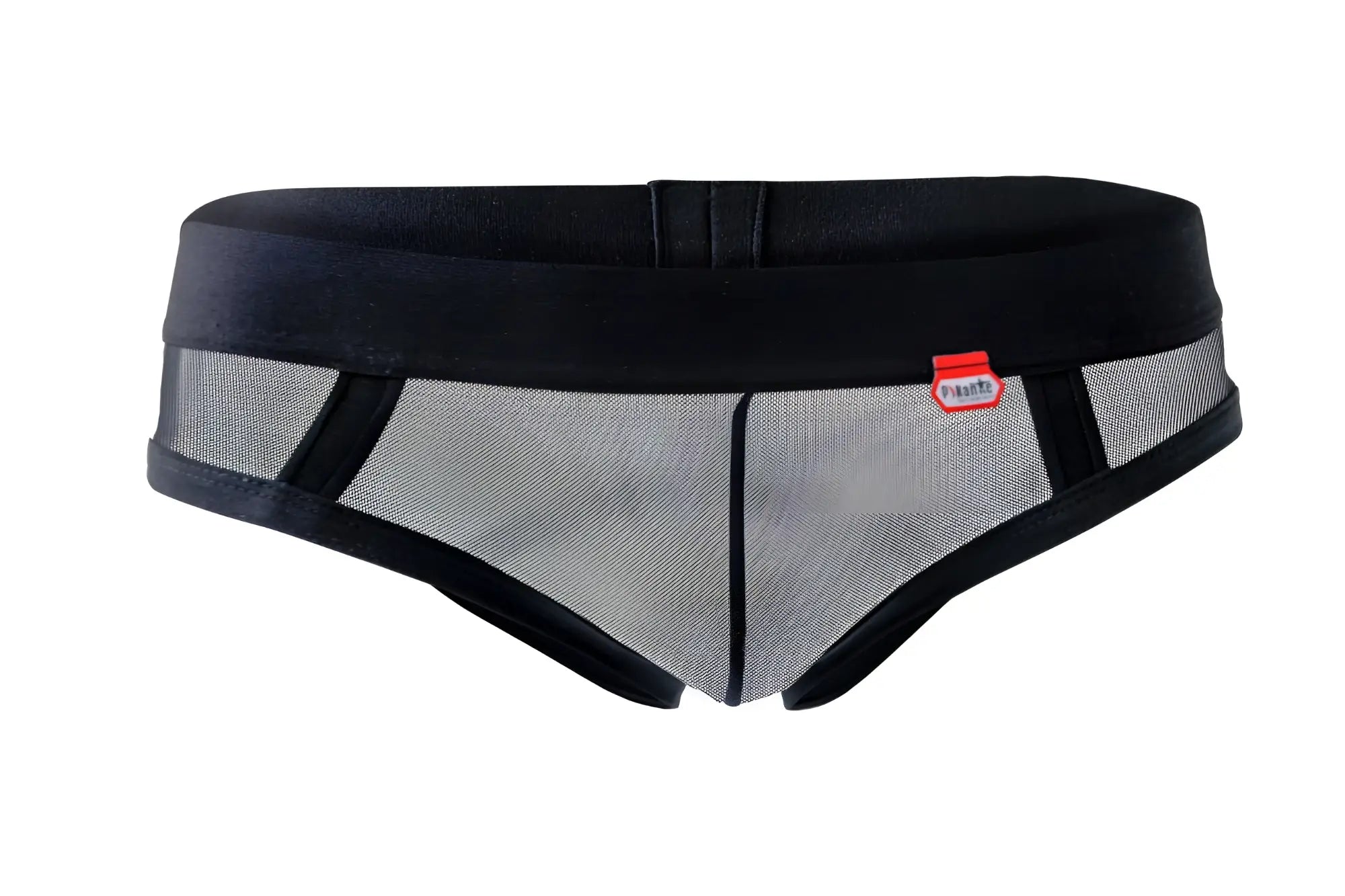Black pikante pik 1091 burly mesh briefs with solid waistband and trim made of breathable mesh fabric