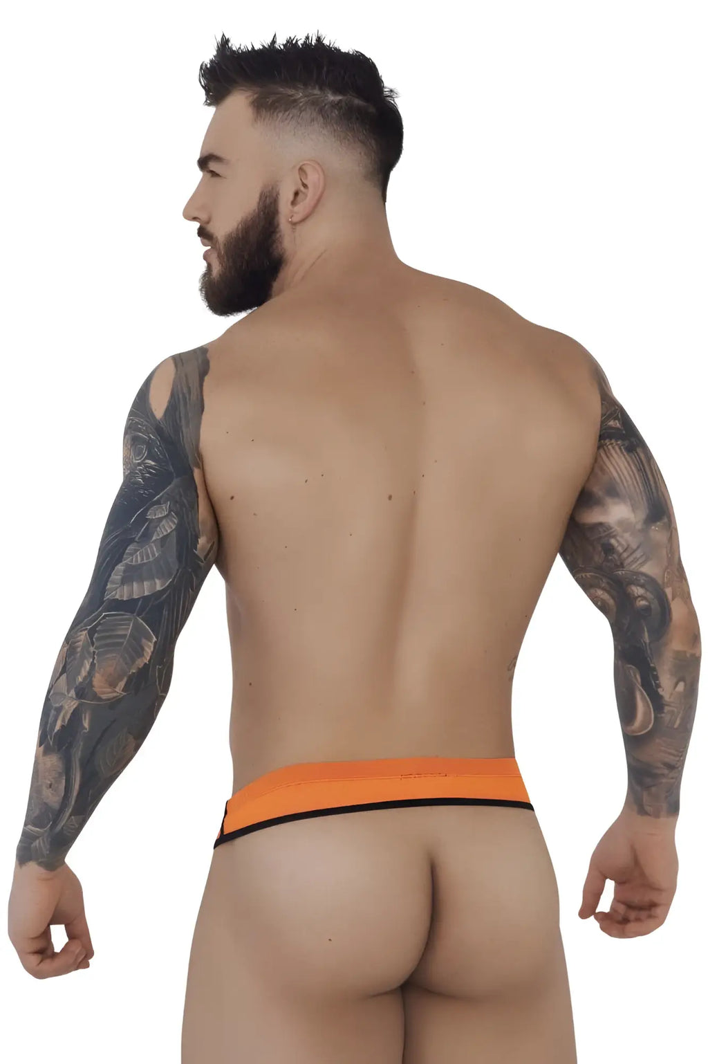 Orange and black pikante pik 1278 sonar ball lifter athletic briefs with snug fit designed for support and comfort