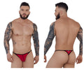 Red thong with black trim from pikante pik 1279 sonar thongs featuring a sleek minimalist design