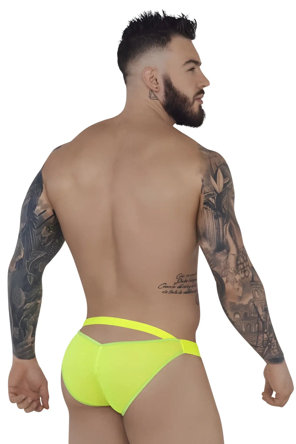 Bright neon yellow Pikante PIK 1283 Bestival bikini briefs in sleek form-fitting design for athletic wear