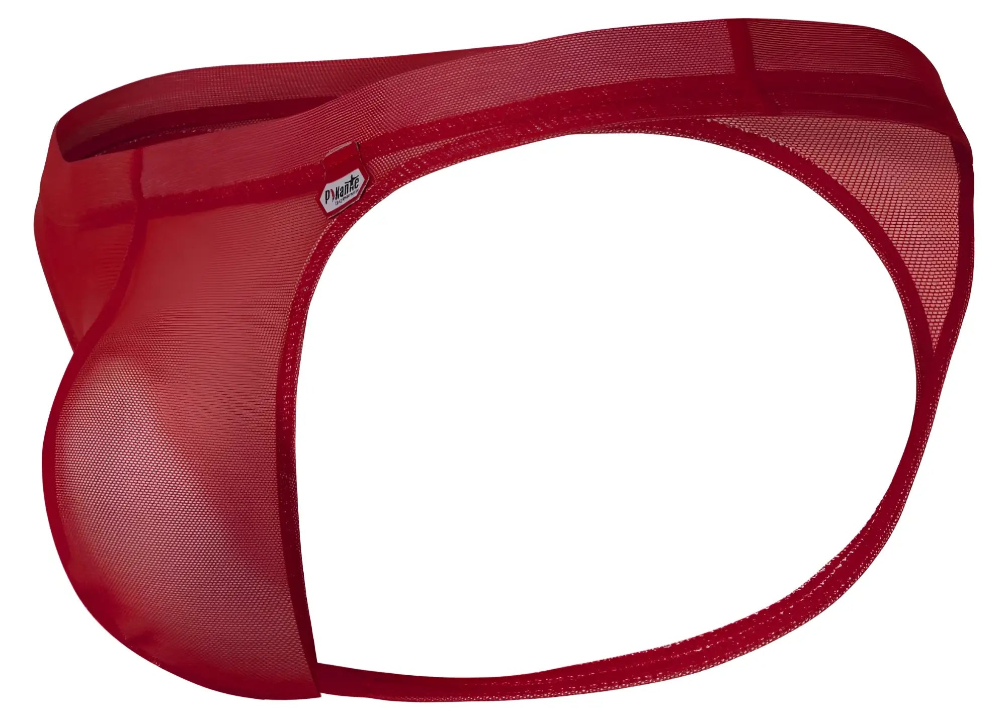 Pikante pik 1823 luxury thong in red featuring red mesh fabric with a solid elastic waistband and reinforced seams