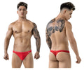 Red Pikante PIK 1823 luxury thong briefs with a small logo on the side made from soft fabric for comfortable wear