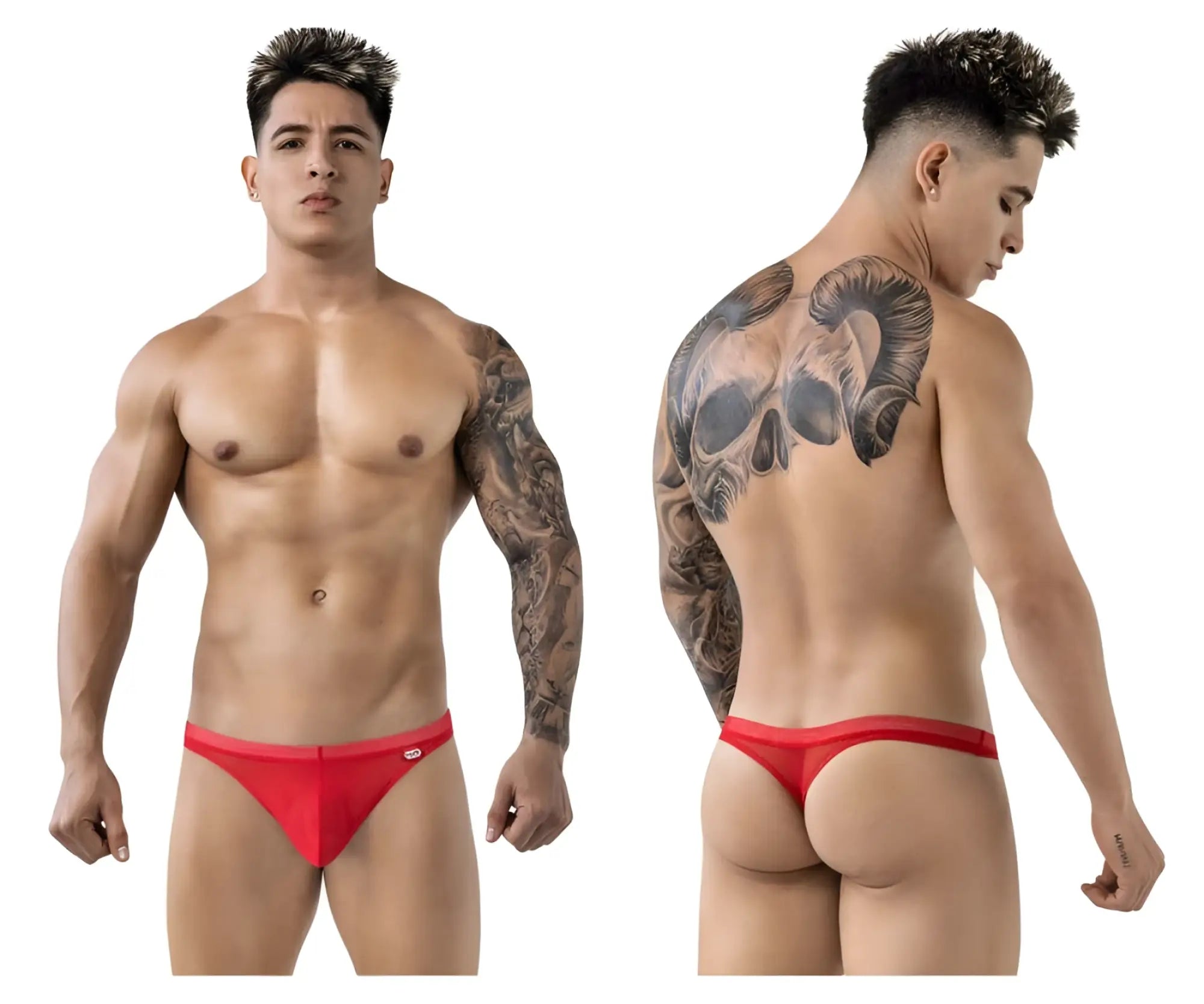 Red Pikante PIK 1823 luxury thong briefs with a small logo on the side made from soft fabric for comfortable wear