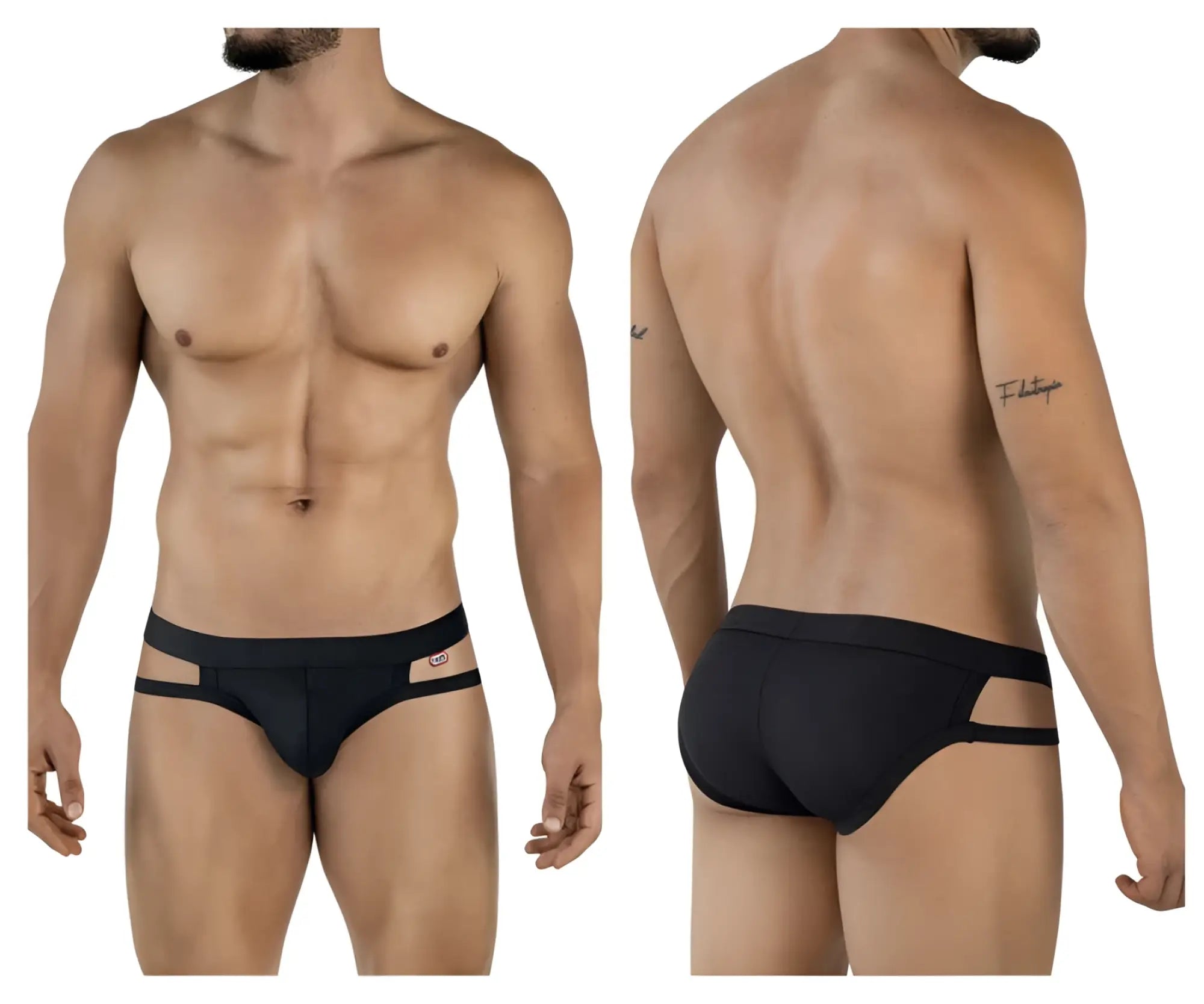 Black Pikante PIK 2114 Lenox briefs with sleek form-fitting design and distinctive side cutouts in a comfortable fabric