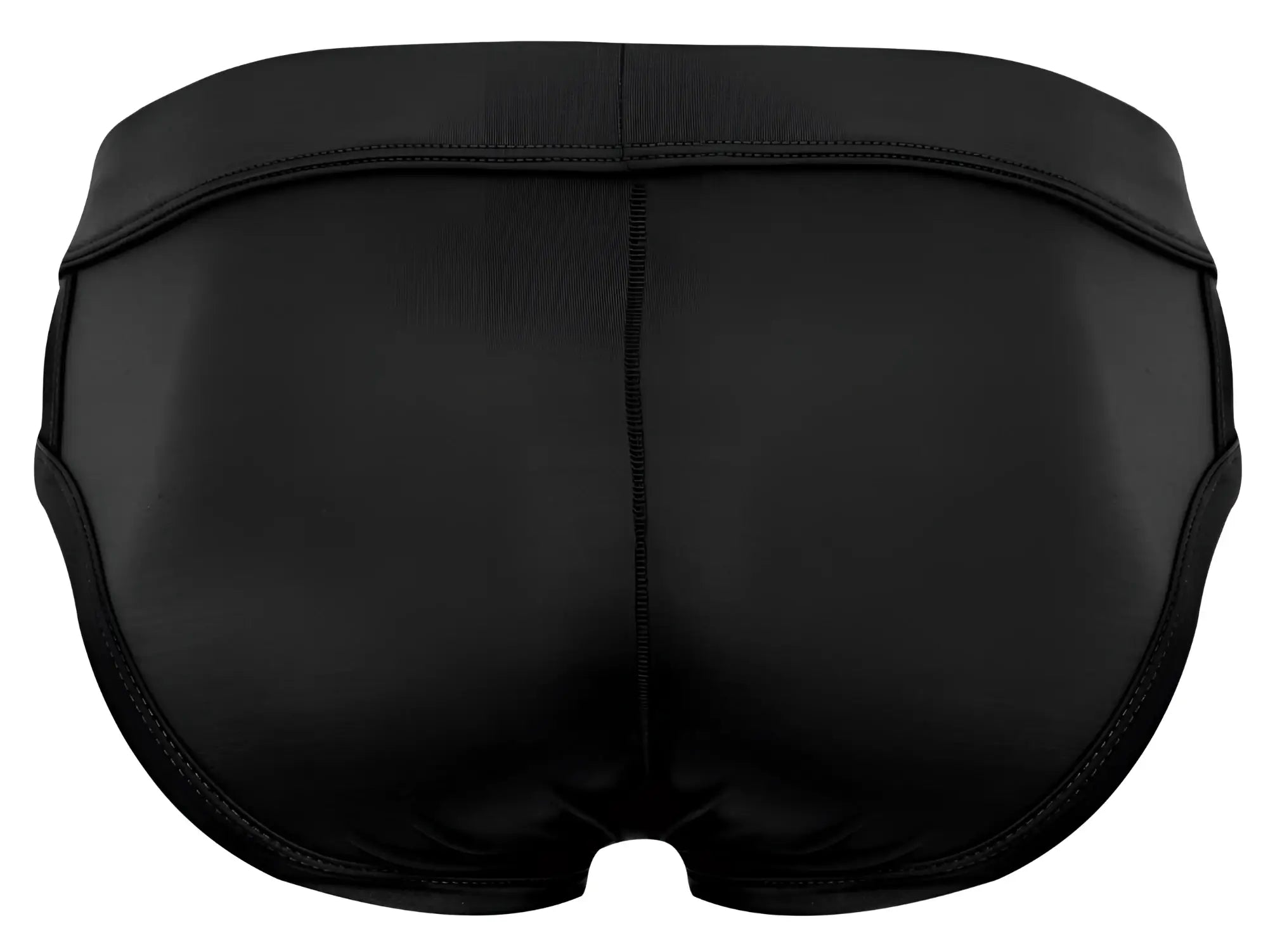 Pikante PIK 2114 Lenox briefs black swim trunks with smooth glossy finish and reinforced seam stitching