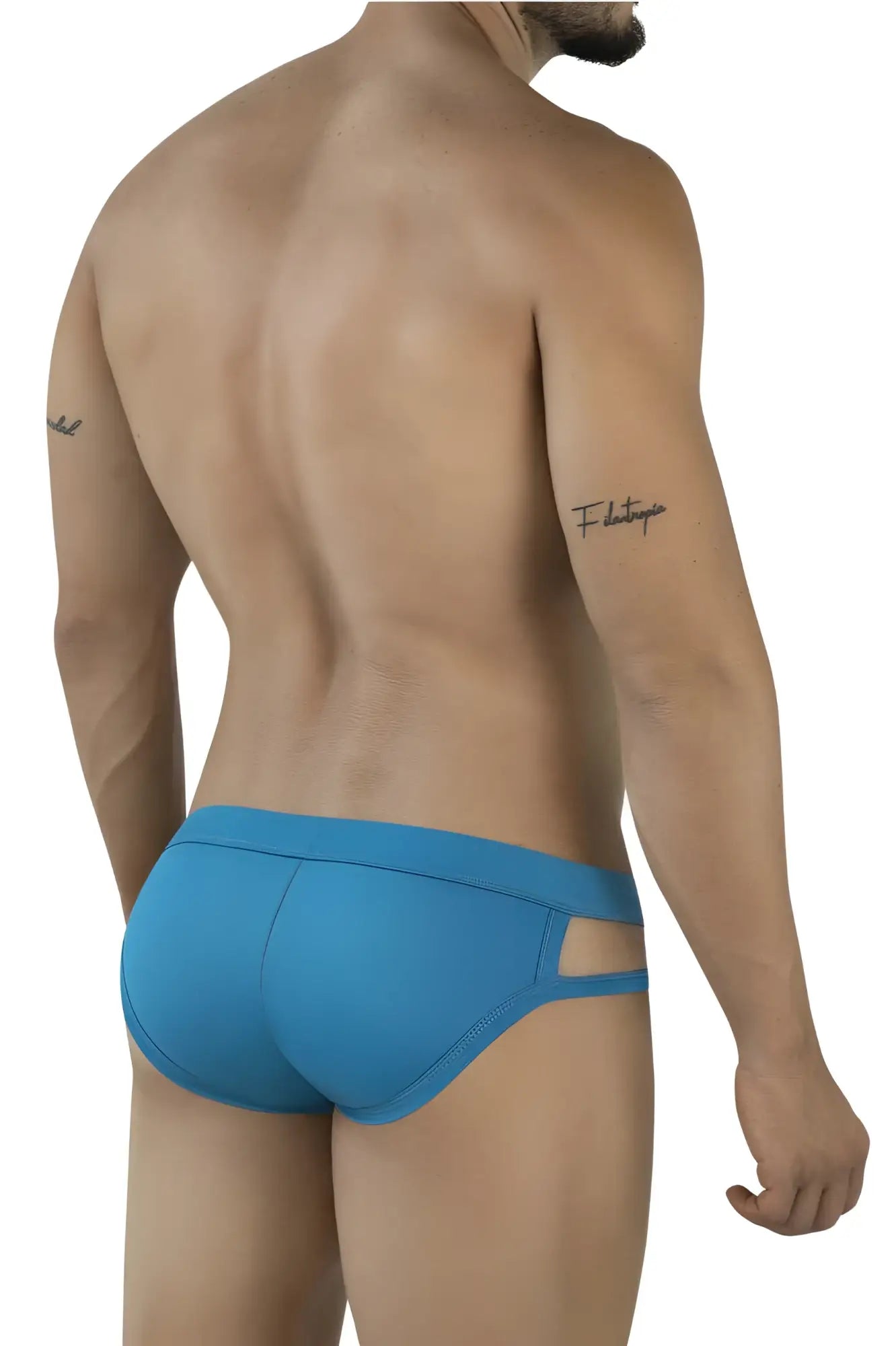 Blue pikante pik 2114 lenox briefs with sleek form-fitting design and side cutouts for athletic wear